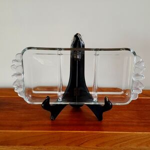 Vintage 3-Section Satin Rose Glass Tray by MIKASA